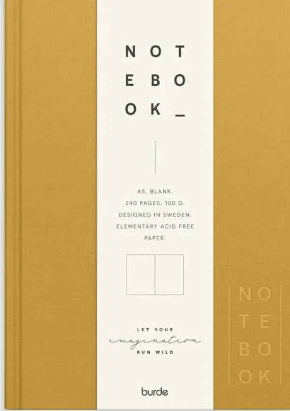Notebook Textile mustard blank A5