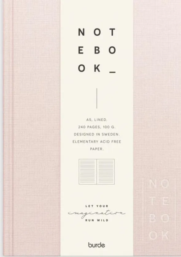 Notebook Textile pink lined A5