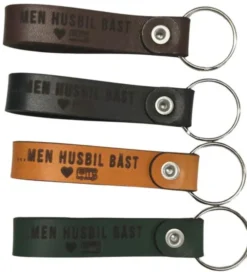 Nyckelring Läder - Hemma bra ... men husbil bäst