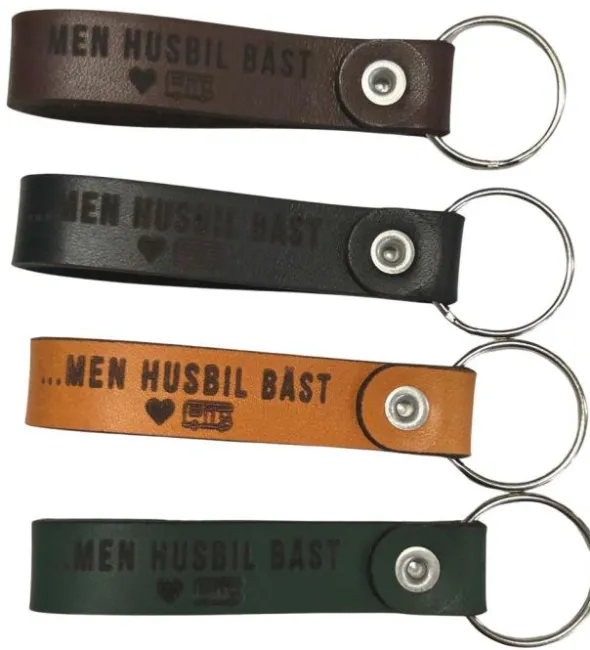 Nyckelring Läder - Hemma bra ... men husbil bäst