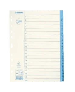 Pappersregister JOPA A4 1-20 vit/blå