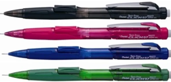 Pentel Stiftpenna Twist-erase Click 0,7mm - Svart