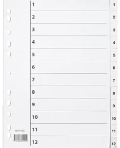 Plastregister A4 1-12 vit