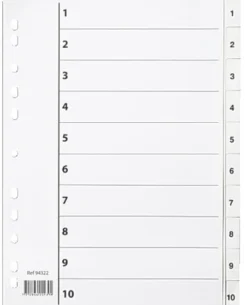 Plastregister A4 1-10 vit