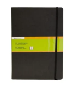 PU Notebook A4 linjerad Svart