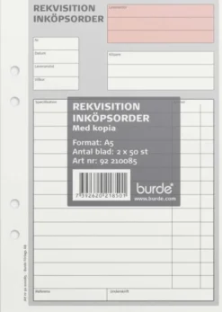 Rekvisition A5 med kopia