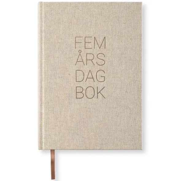 5-årsdagbok Rough Linen