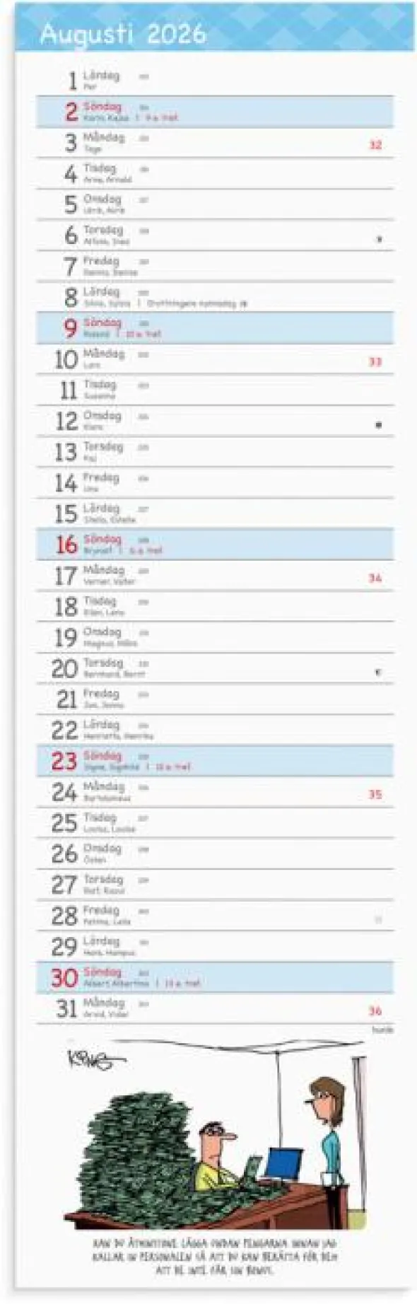Stor Bordskalender Humor 2026