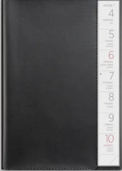 Stor Veckokalender svart konstläder 2027