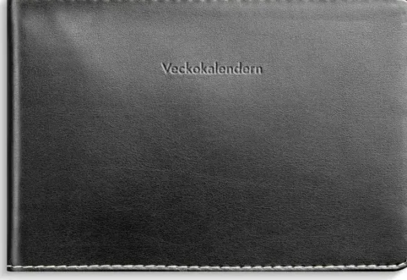 Veckokalendern svart konstläder 2027