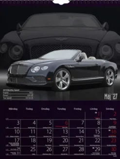 Väggkalender Bilar 2027