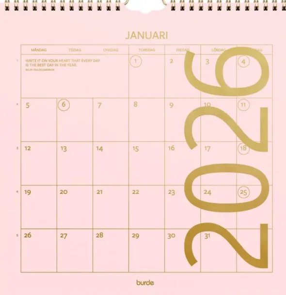 Väggkalender Color 2026