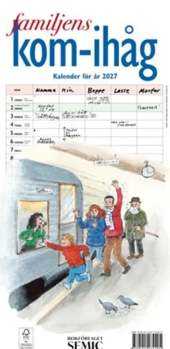Väggkalender Familjens kom-ihåg kalender 2027