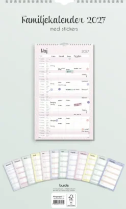 Väggkalender Pastell stickers 2027