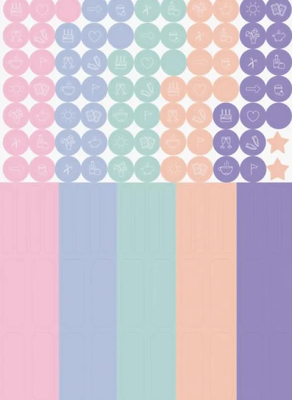 Väggkalender Pastell stickers 2026