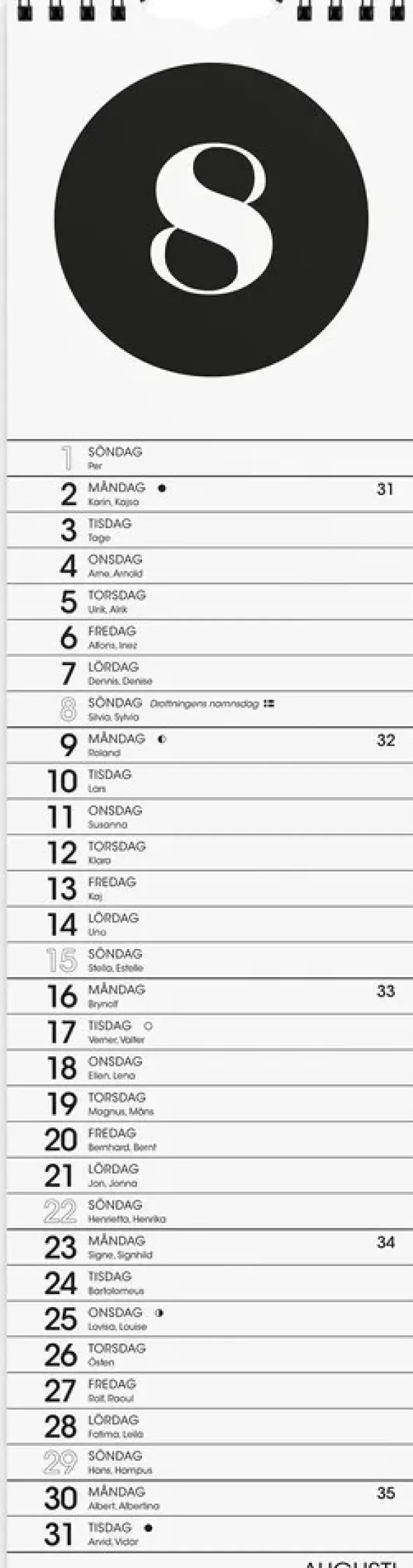 Väggkalender Simple 2027