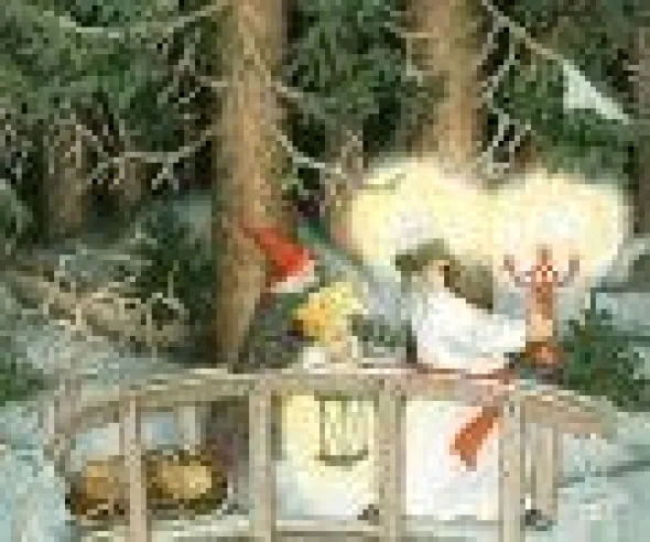 Vykort Inge Löök "Lussetåg"